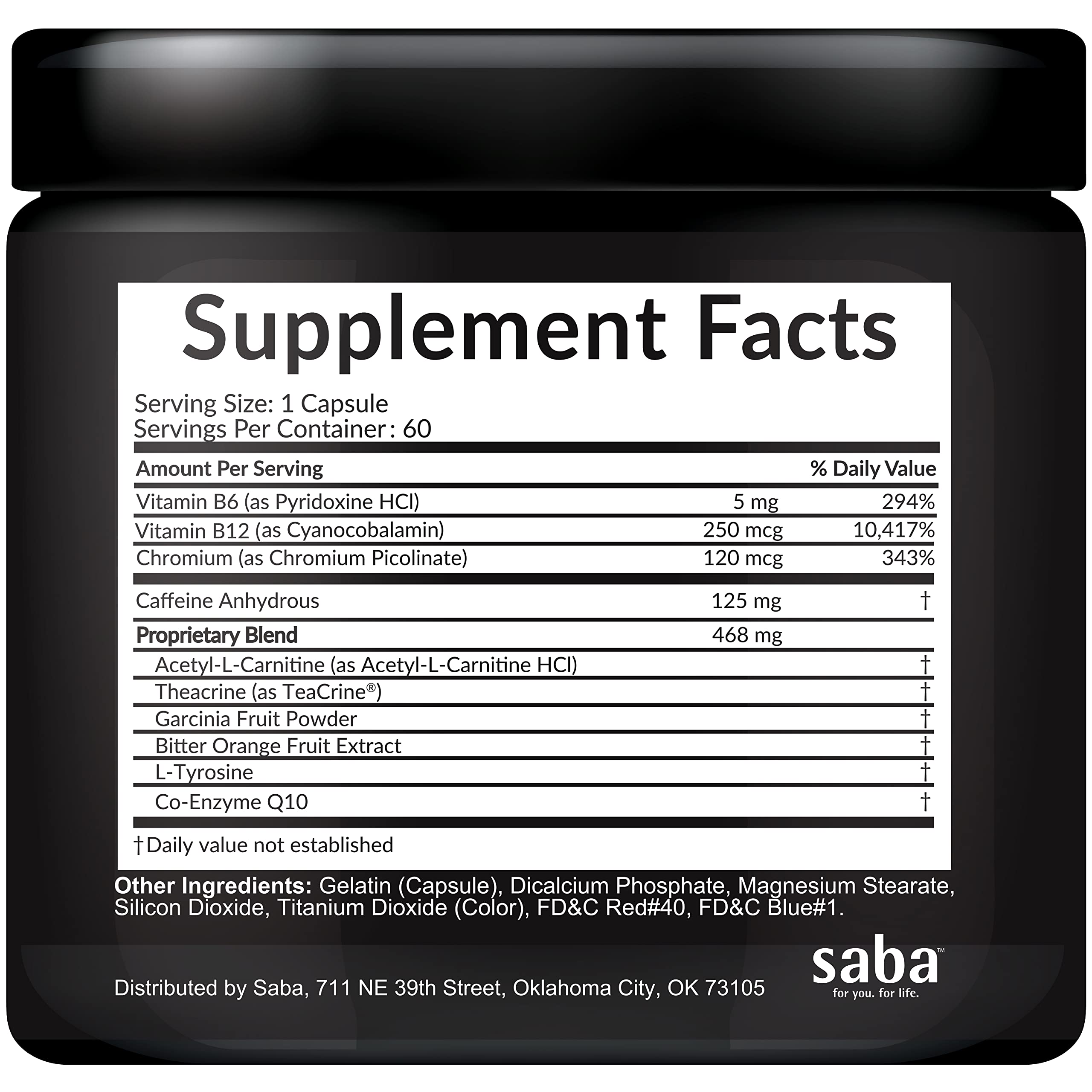Saba Skinny 5000 -Fat Loss -Weight Loss-Appetite Control -Mild Jitter-Free Energy- Focus -60 Capsules — Amazon image 3
