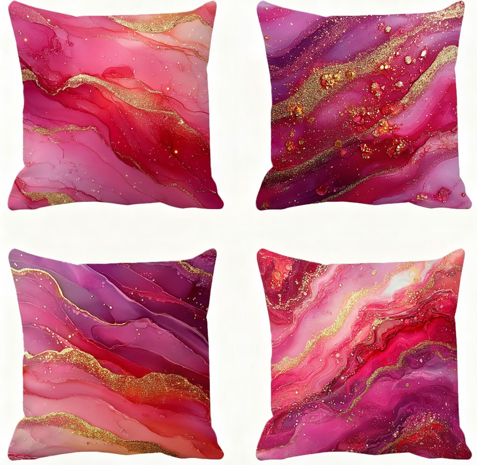 Taie d'oreiller carrées coussin canapé violet or 45x45 décoration maison de salon