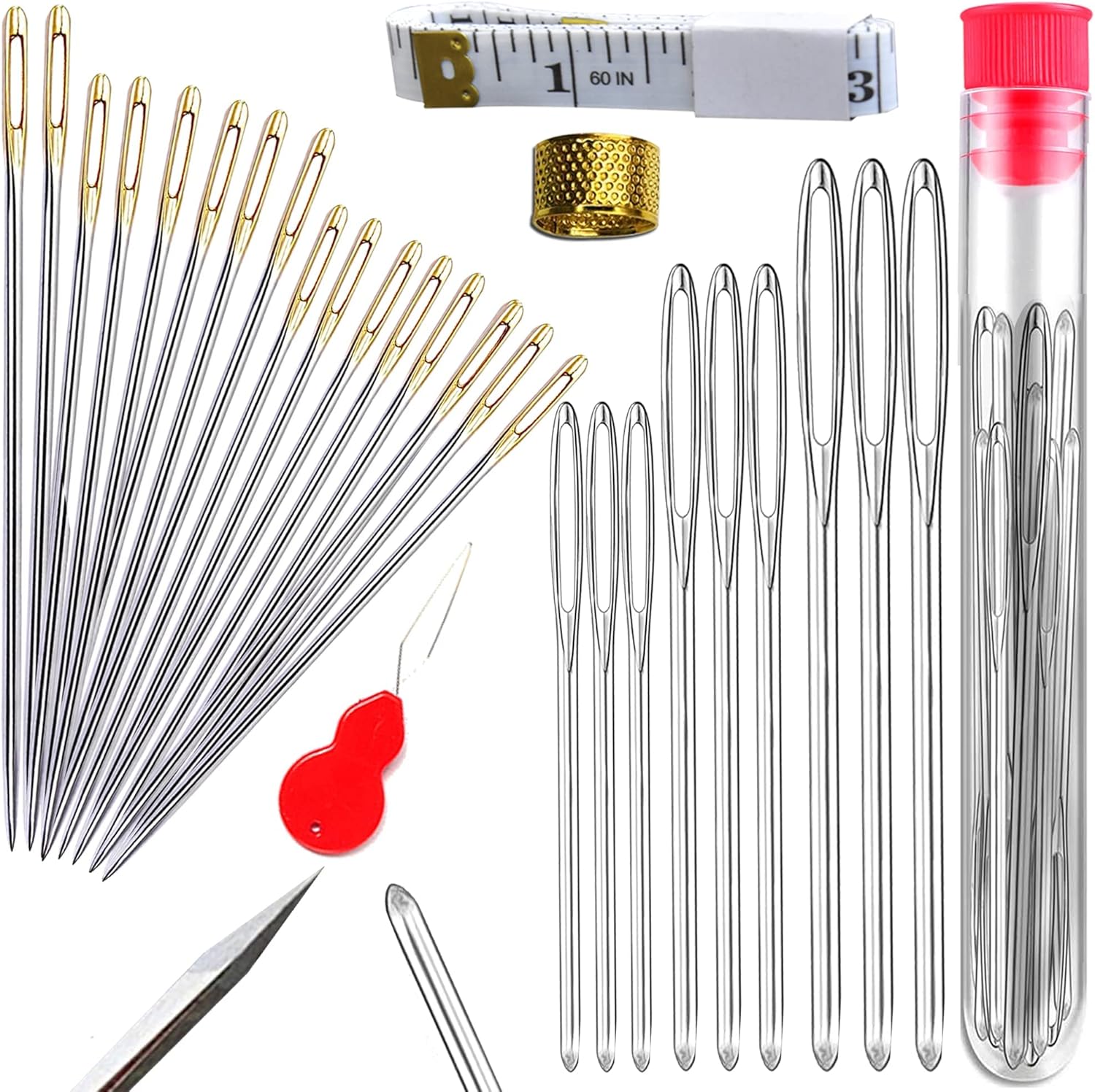 Large Eye Sewing Needles, Sewing Sharp Needles, Stainless Steel