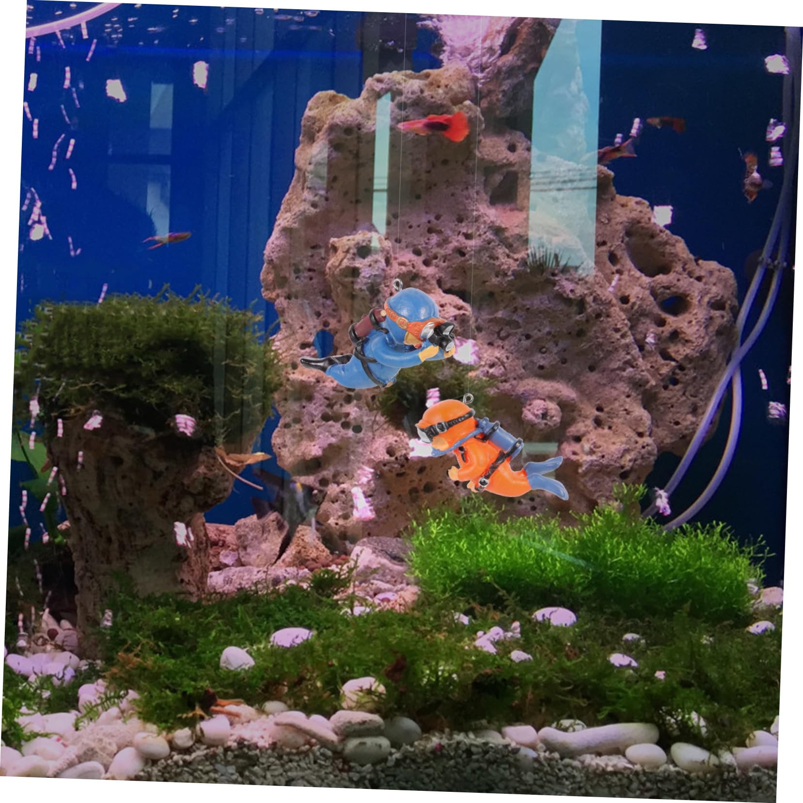 Happyyami 10 Pièces Aquarium De Plongeur Décor D'aquarium Aquarium Orner Ornement D'aquarium Figurine De Plongeur Accessoires De Jeu Décorations D'aquarium Coffre Trésor Délicat Résine