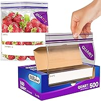 Vista 10 de DiRose Paquete de 250 bolsas de almacenamiento con cierre de 1 galón, diseño práctico y duradero, material seguro para alimentos, sin BPA, cierre