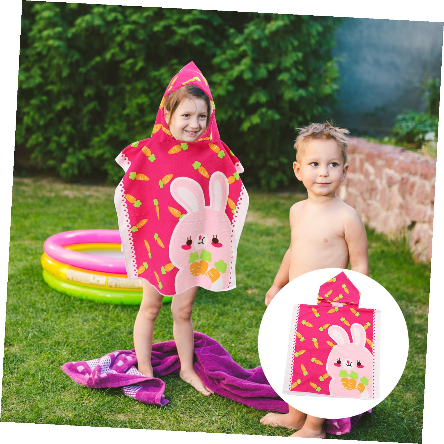 Cabilock 3 Piezas Capa De Albornoz Infantil Toalla De Baño con Capucha para Bebé Toalla De Baño para Niños Toallas De Playa para Niños Bata De Baño para Toalla De Bebe Fibra Extrafina