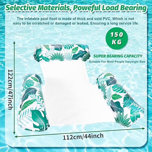 Miniatura 3 de 2 paquetes de flotadores inflables para piscina para adultos, sillas flotantes 4 en 1, accesorios inflables para piscina, fideos, juguetes de