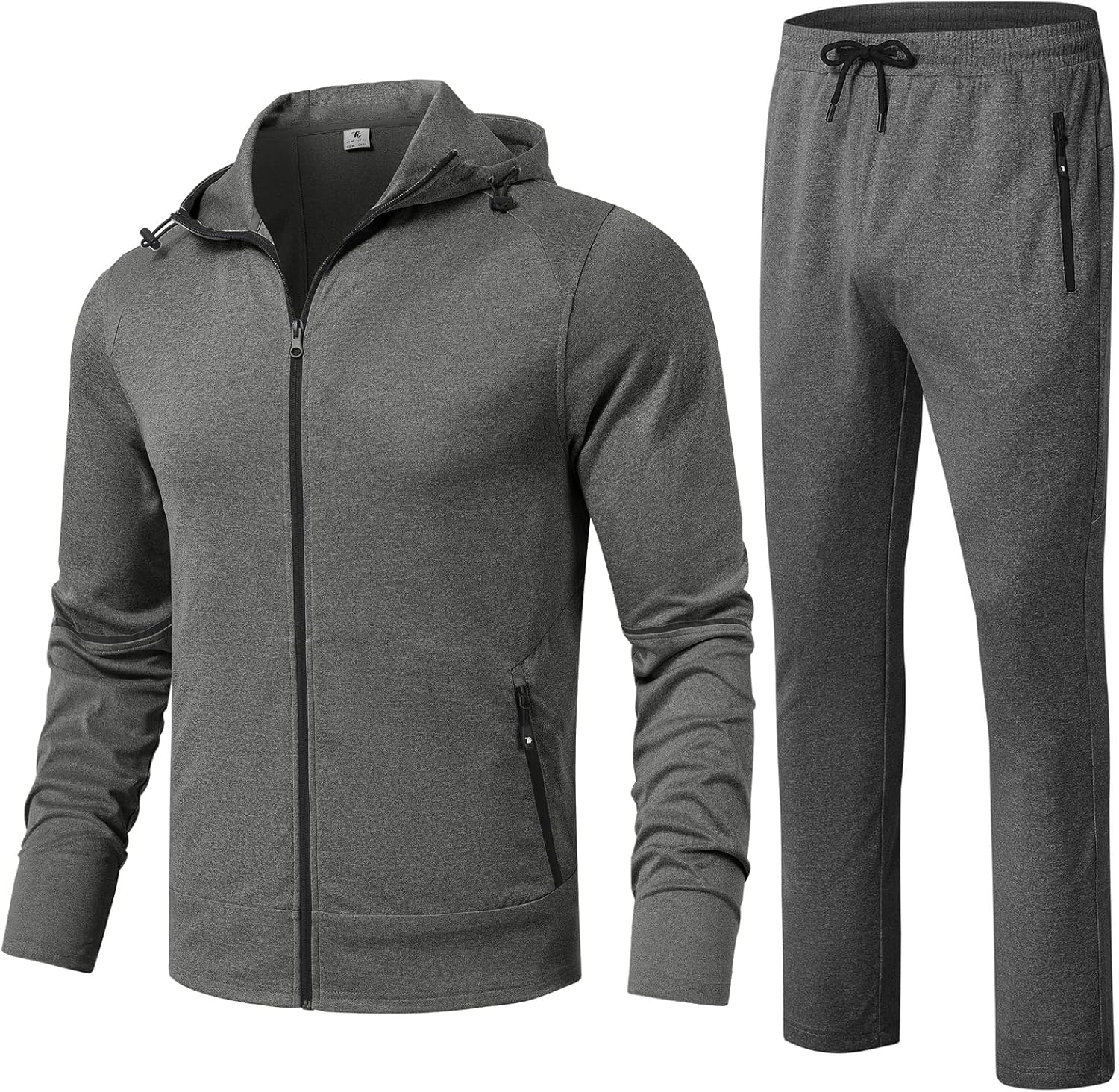 TBMPOY Men's Hooded Tracksuits Sweatsuits 2 Piece Sets Jogging Track Sweat Suit Workout Gym Warm Up Outfits with Hoodie