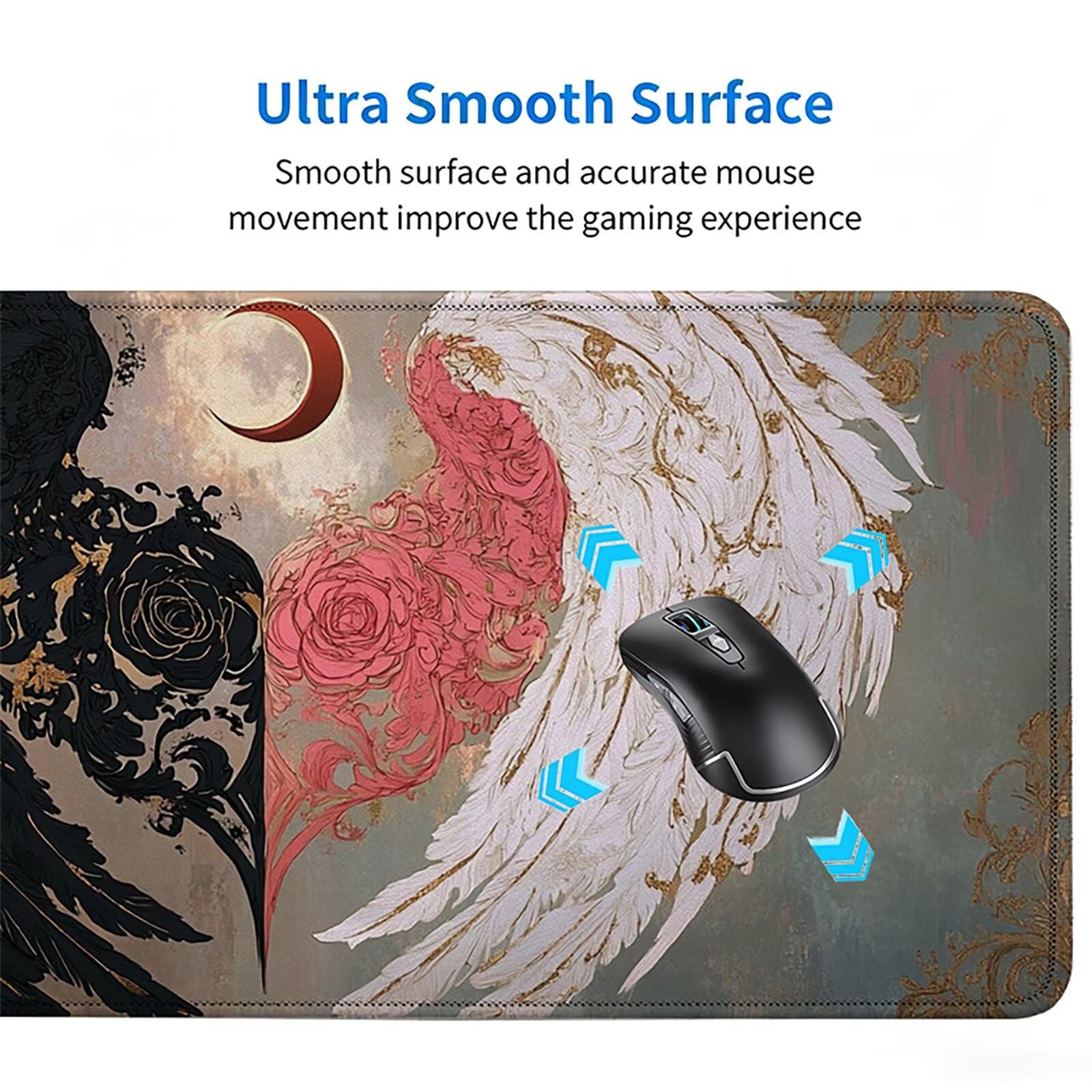 Tappetino Mouse Gaming, 1200x600mm Tappetino Mouse XXL Retro 0c0-232 | Mouse Pad Grande, Ottimizzato per i Sensori da Gioco, Migliora Precisione e Velocità, per Mac e PC, ala