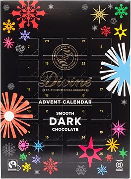 Divine Chocolate Fairtrade Dark Chocolate Vegan Caramel Advent Calendar