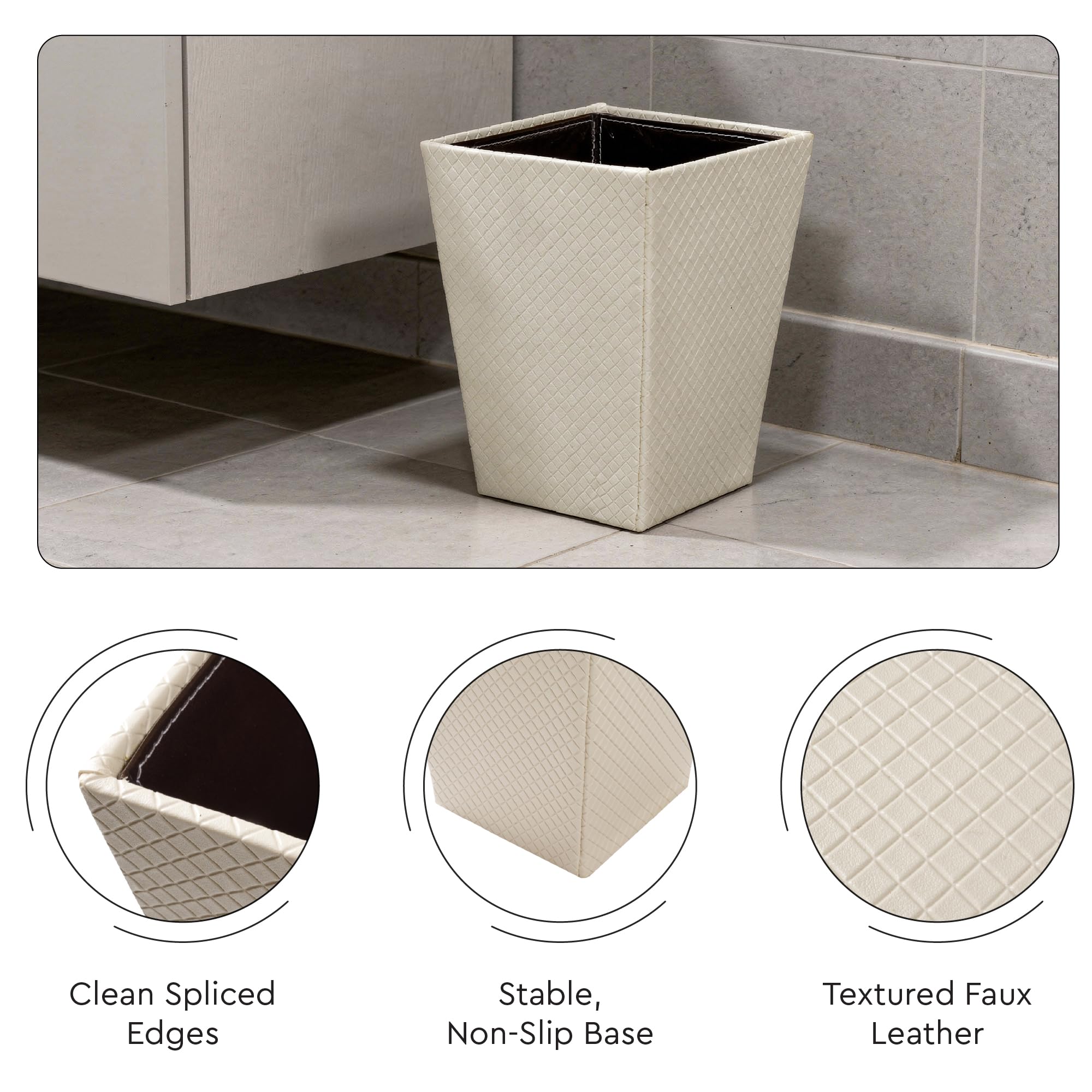 Encasa XO Leather Dustbin - Stylish & Quiet Waste Bin -6 Encasa XO Leather Dustbin - Stylish & Quiet Waste Bin -6