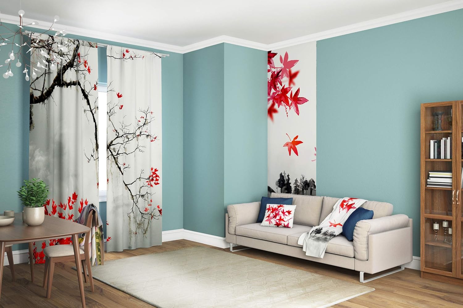 Best Seller Black and White Curtains Window Panels Print Asian Japanese Style Tree Branch with Red Leaves - Set of 2 - Rod Pocket W84 x L84 Drapes for Living Room Bedroom Kitchen Hottest Sales Black and White Curtains Window Panels Print Asian Japanese Style Tree Branch with Red Leaves - Set of 2 - Rod Pocket W84 x L84 Drapes for Living Room Bedroom Kitchen