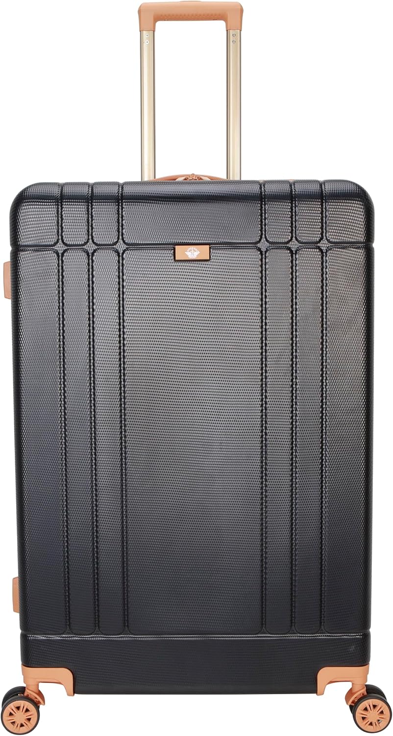 dockers hooper hardside expandable 8-wheel spinner travel checked luggage, 28-inch, black 28-inch checked black
