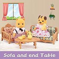 Vista 5 de Dollhouse Furniture Set for Kids Toys Miniature Doll House Accessories Pretend Play Toys for Boys Girls & Toddlers Age 3+ with Living Room, Sofa