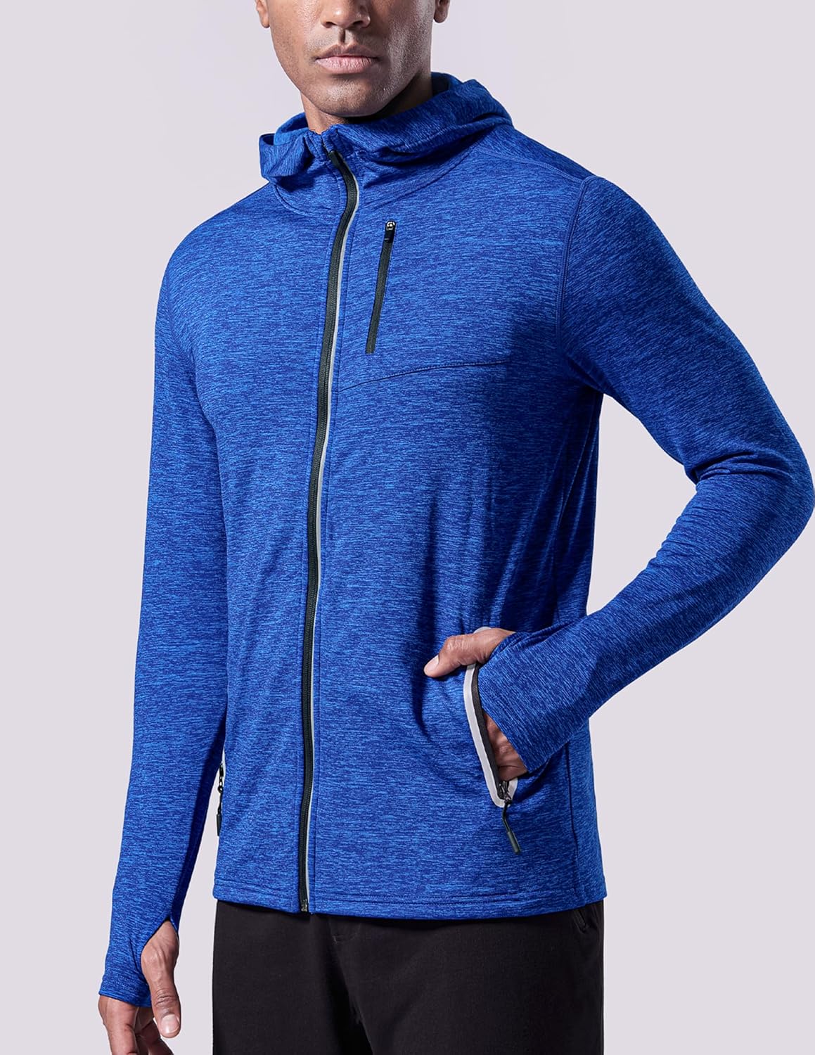 Liberty Imports 2-Pack Men’s Zip-Up Hoodies with Zipper Pockets, Lightweight Fleece Sweatshirts for Running Casual Activewear - Image 3