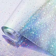 Aimyoo Silver Wrapping Paper Roll, 17Inch 32.8Feet Metallic Holographic Galaxy Star Wrapping Paper for Birthday Christmas Wedding Baby Shower Fathers Day
