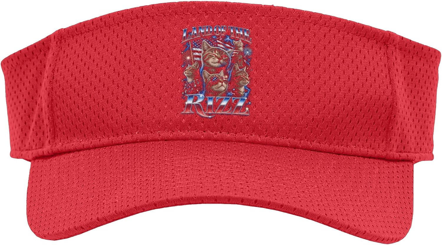 Land of The Rizz Patriotic Cats Funny Meme Viral Sport Sun Visor