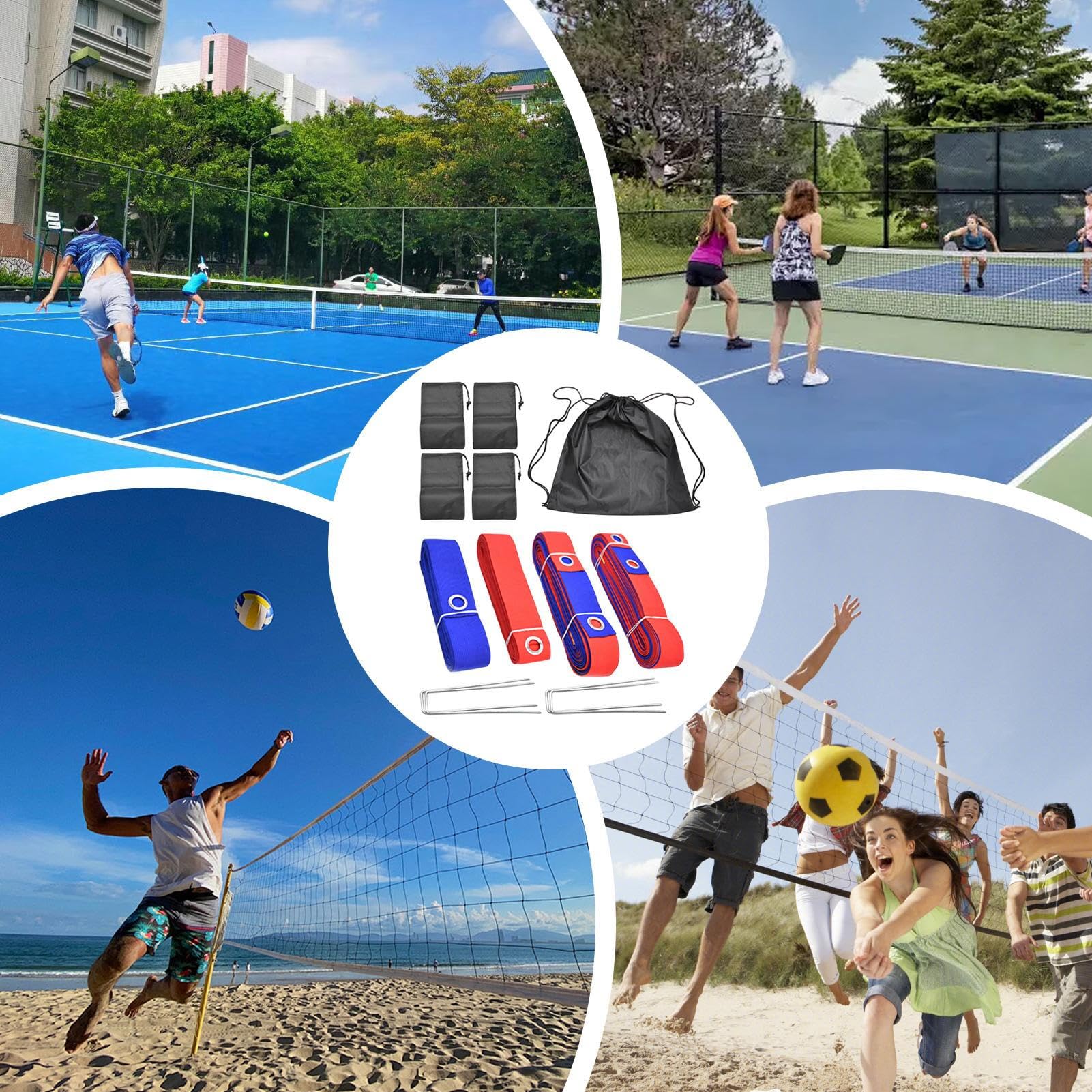 Linie Do Siatkówki Na Piasek Akcesoria Do Gier Plażowych Na Zewnątrz | Przenośny Sprzęt Sportowy Na Park Jezioro Kampus Trawiaste Boisko Słoneczne Podwórko Gry