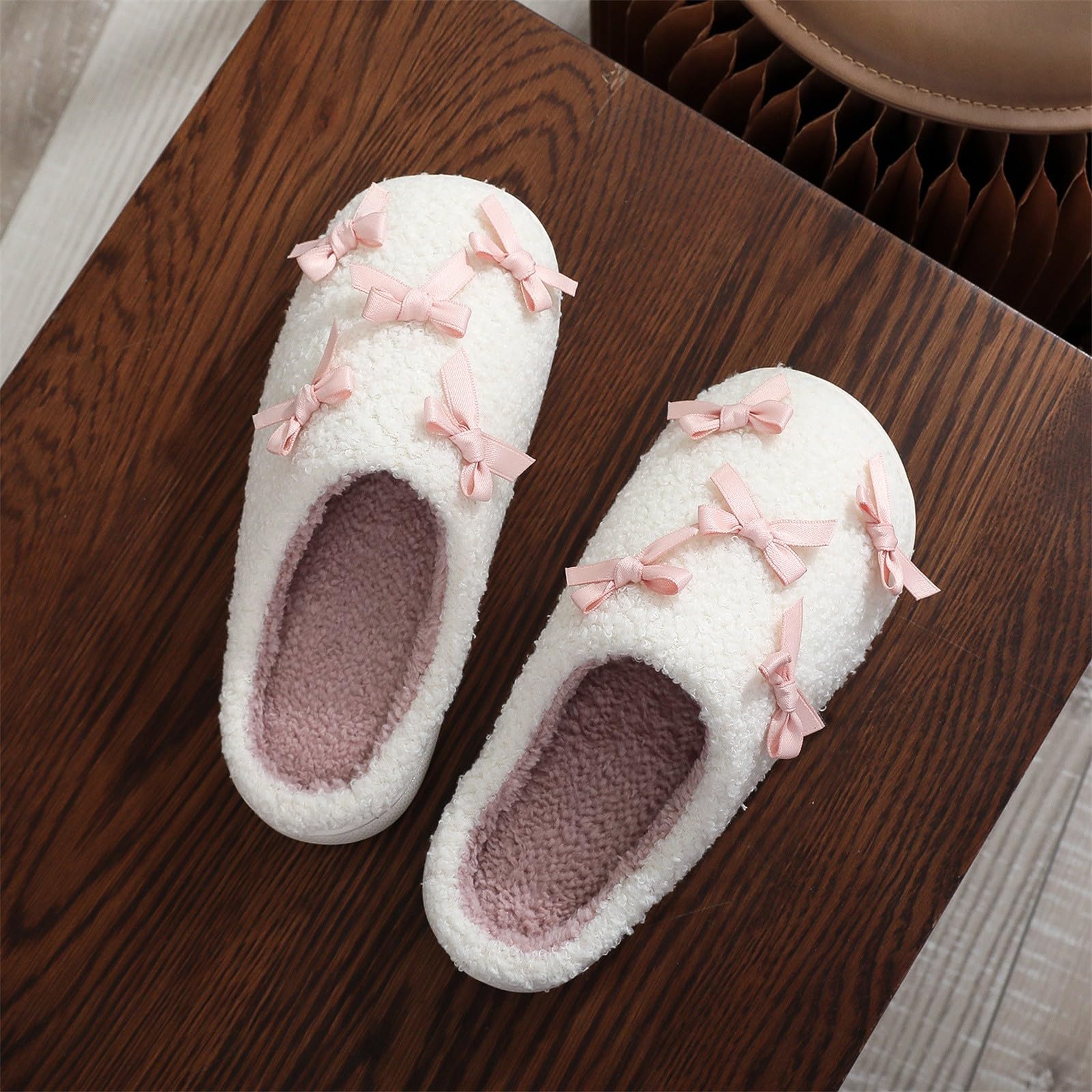 Zapatillas de estar por casa de invierno para mujer, de felpa, suaves, cálidas, para invierno, antideslizantes, ligeras, suaves, para hombre y mujer