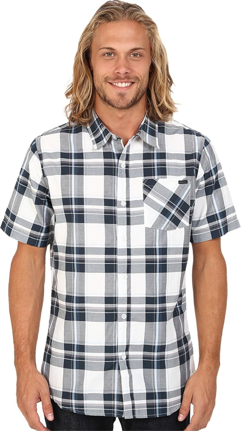 O'NEILL Men's Casual Standard Fit Short Sleeve Woven Button Down Shirt