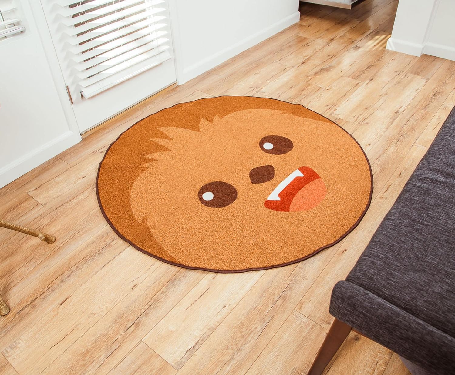 Ukonic Star Wars Chewbacca 52-Inch Round Printed Area Rug | Indoor Floor Mat, Accent Rugs for Living Room and Bedroom, Home Decor for Kids Playroom | Movie Gifts and Collectibles