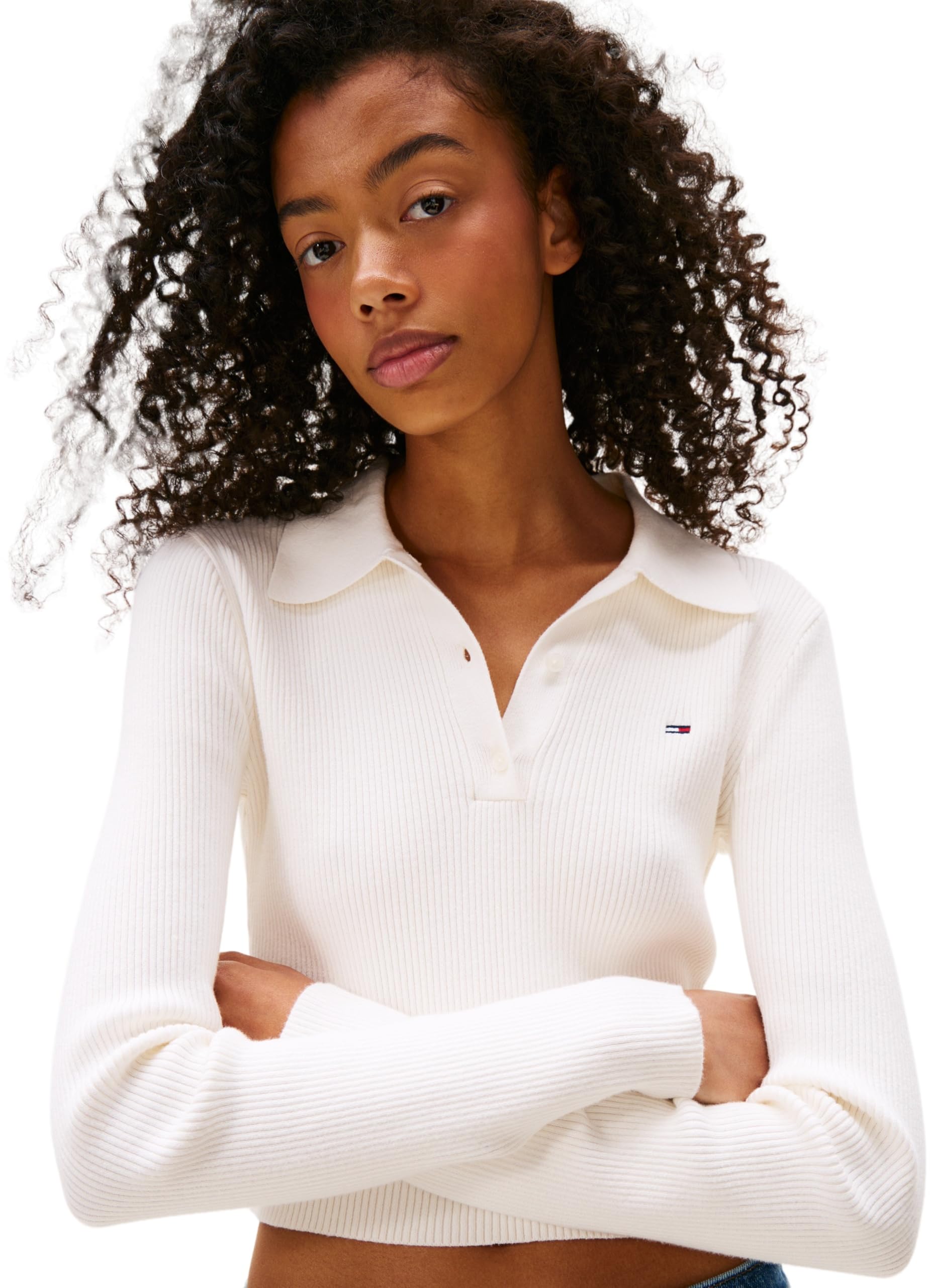 Tommy Jeans Damen Pullover Essential Polo Cropped
