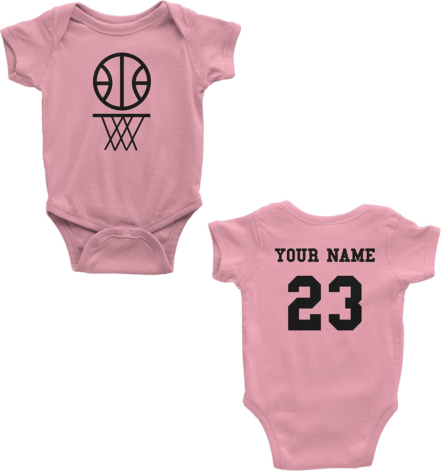 Basketball Custom One Piece Bodysuit for Baby – Personalized Name and Number