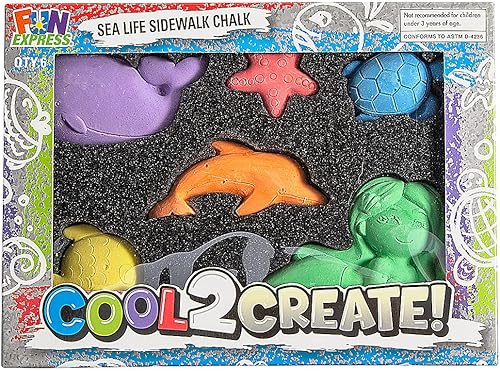 Miniatura 2 de Fun Express Tiza de acera en forma de animal marino - 6 piezas