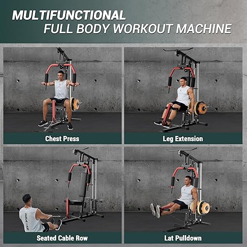 Miniatura 2 de Equipo multifuncional de gimnasio en casa - Estación de entrenamiento todo en uno de capacidad de 300 libras con sistema de polea de cable, tracción
