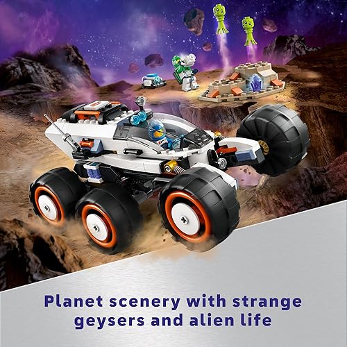 Miniatura 4 de LEGO City Space Explorer Rover and Alien Life Toy, regalo espacial para niños y niñas a partir de 6 años con 2 minifiguras, robot y figuras