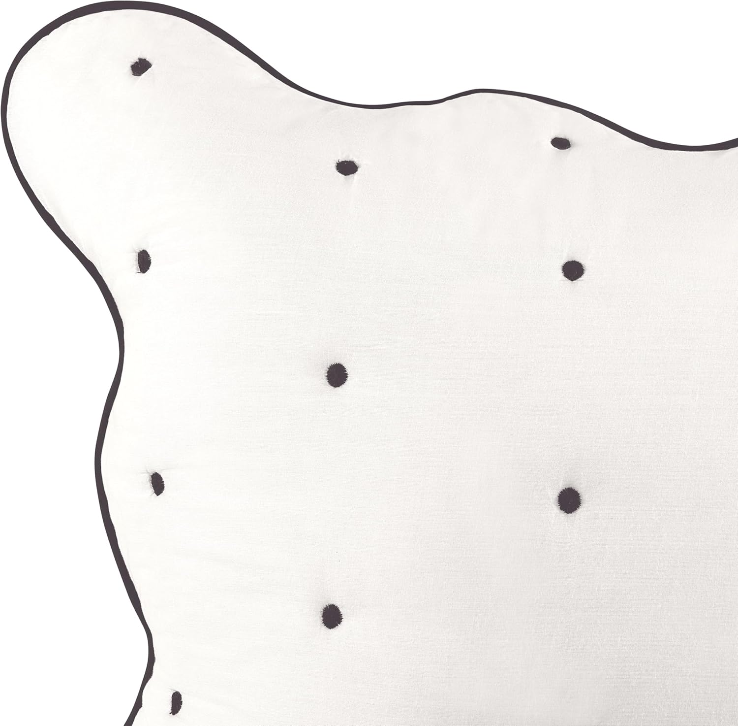 Kate Spade New York Scalloped Edge Euro Sham, 26" x 26" Decorative Pillow Cover, Single 100% Cotton Cover, Machine Washable, Marshmallow - Image 3