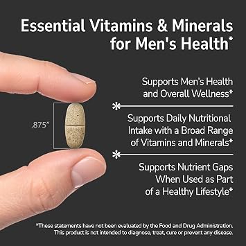 21st Century Mega Multi for Men Multivitamin & Multimineral Supplement, Daily Mens Vitamins with Vitamin A, C, D3, E, Zinc, Magnesium, Saw Palmetto & Korean Ginseng, Gluten Free, 90 Tablets