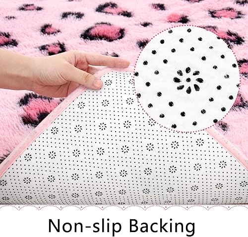 Miniatura 8 de Amearea Alfombra de área esponjosa, alfombra moderna con estampado de leopardo, decoración del hogar para dormitorio, suave y cómoda alfombra de