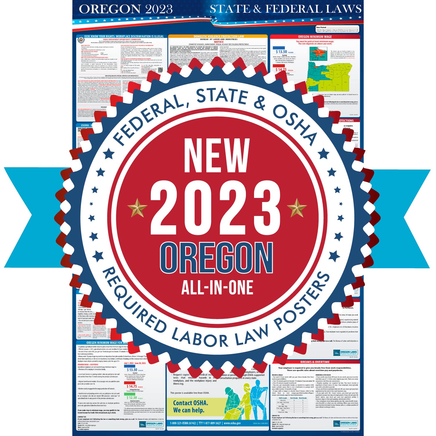 Amazon.com : 2023 Oregon State and Federal Labor Laws Poster - OSHA  Workplace Compliant 24" x 36" - All in One Required Posting - Laminated :  Office Products