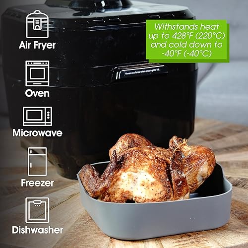 Miniatura 5 de 7Penn Forro de silicona reutilizable para freidora de aire de 6.5 cuartos - Forro cuadrado de silicona fácil de limpiar, guantes de silicona