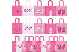 FHzytg 20Pcs Pink Girl Party Favor Bags, Barbie Treat Bags