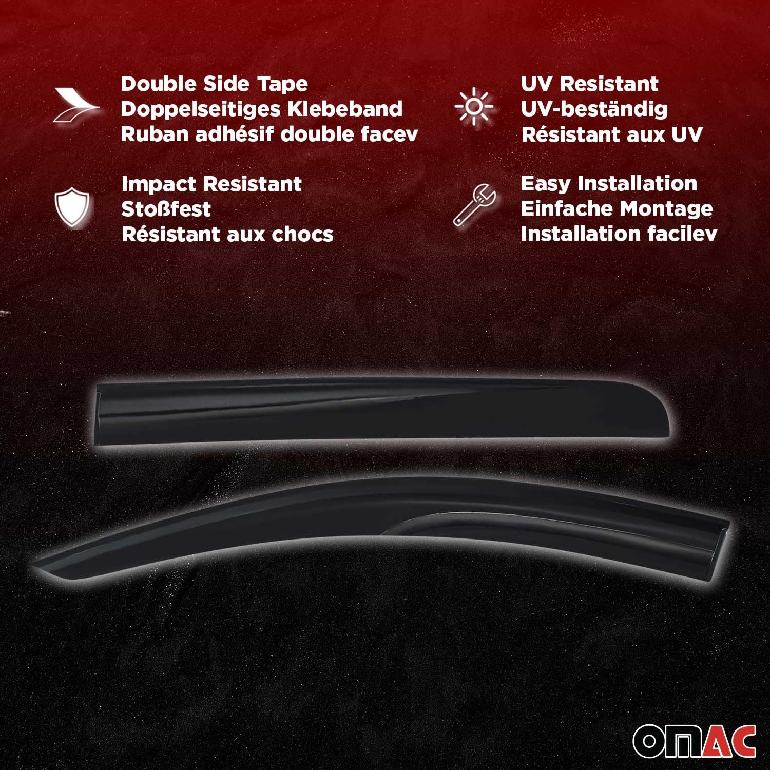 OMAC 2 deflectores de viento y lluvia compatibles con Mercedes Vito Viano W639 2003-2014, color oscuro