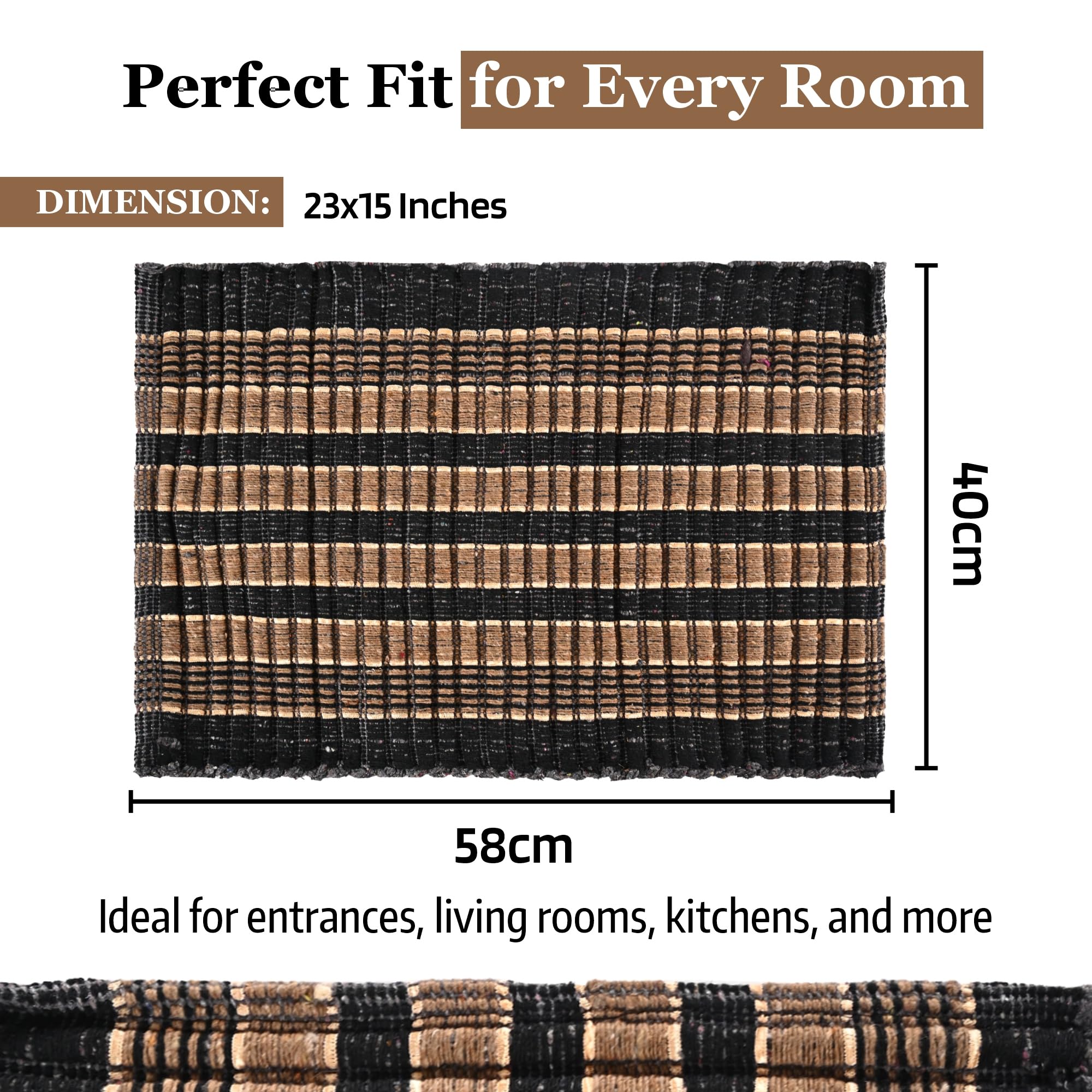 6 Pack Cotton Door Mats - Durable & Water Resistant -3