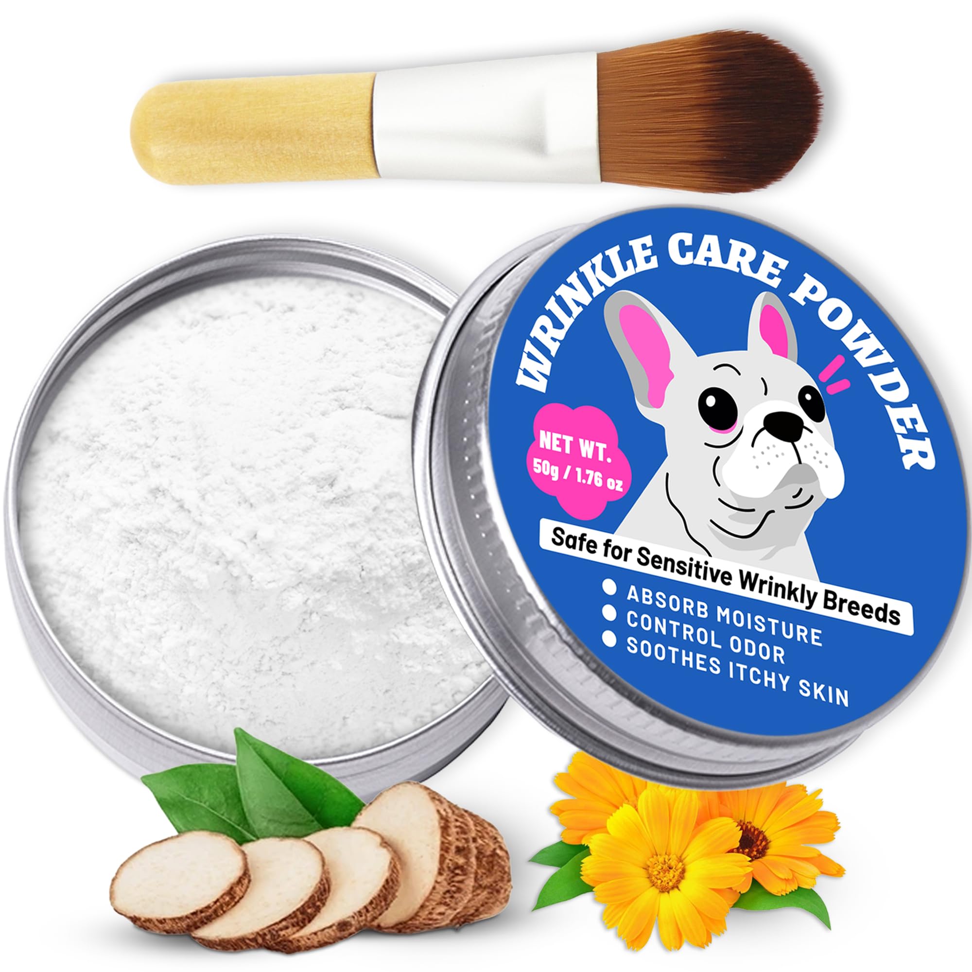 Bulldog Wrinkle Care Powder, Moisture &amp; Odor Control, 50 g