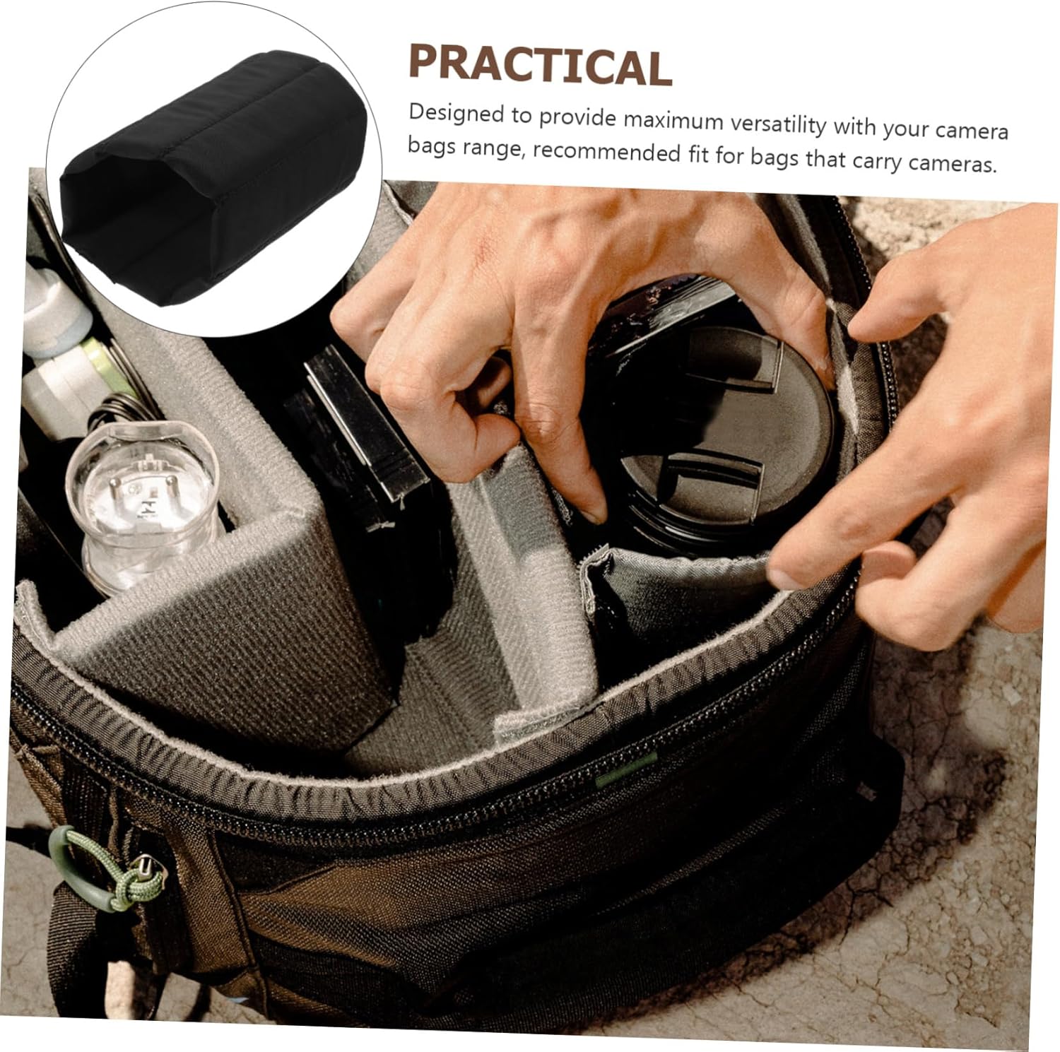 Homoyoyo 6 Pcs Camera Bag Divider Camera Bag Insert Partition Divider Separator Pad Insert Organizer Set Glossy Compartment Reel Cut off Attachment Compartment Partition Suite Reel Liner