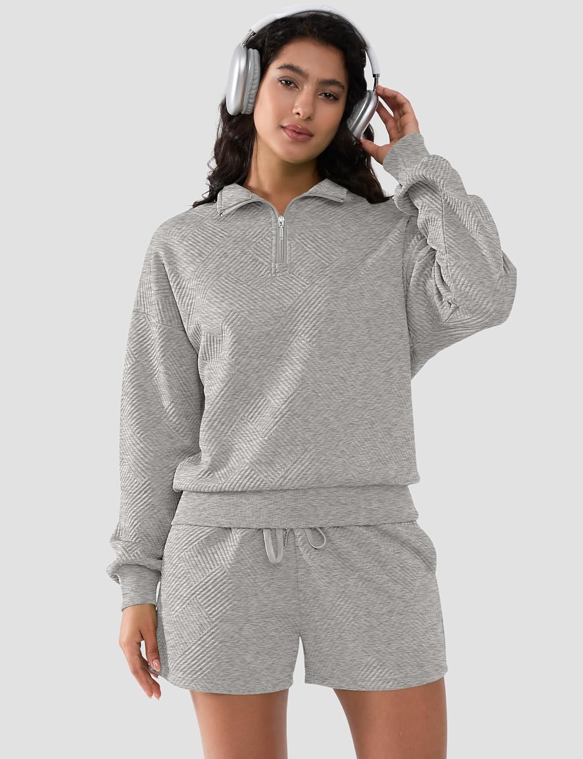 SHESHOW Fall Outfits for Women 2025 Fashion Quarter Zipper Sweatshirt Shorts Sweatsuits 2 Piece Set Tracksuit XS-XXL - Image 3