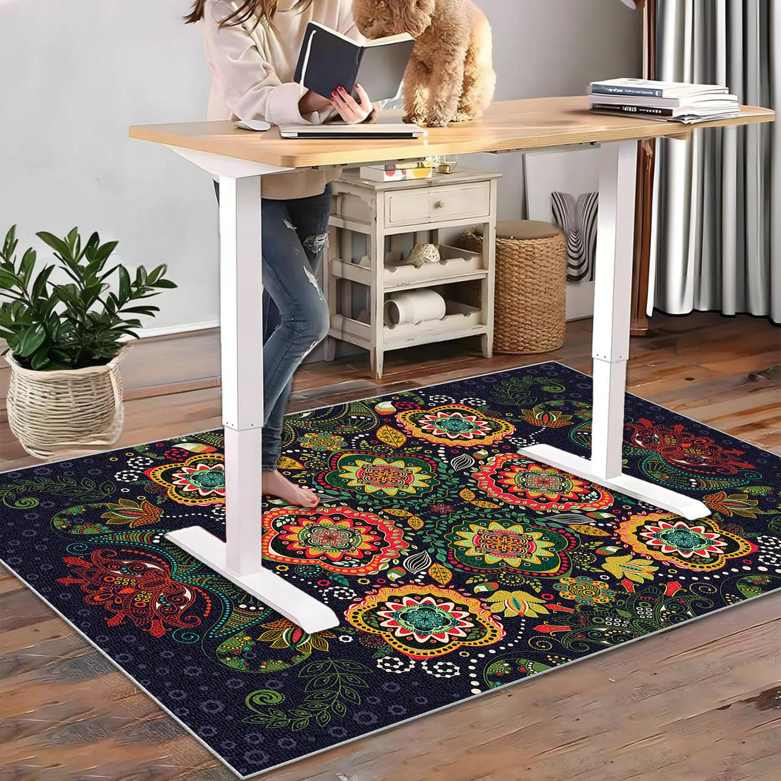 Alfombra Escritorio Suelo Antideslizante Alfombras para Silla de Gaming Oficina Protectora para Suelos Duros 90 x 160 cm Alfombras Sillas Ruedas Silla de Ordenador Protectors Suelo Silla Ruedas