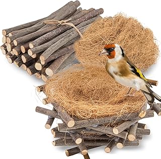 Sukh Coconut Fiber for Bird Nest - DIY Canary Nesting Material Coconut with Sticks for Bird Nest,Coconut Bird Fiber and Sticks Loose Bedding,Substrate for Laying Eggs,Resting Materials Habitats Decor