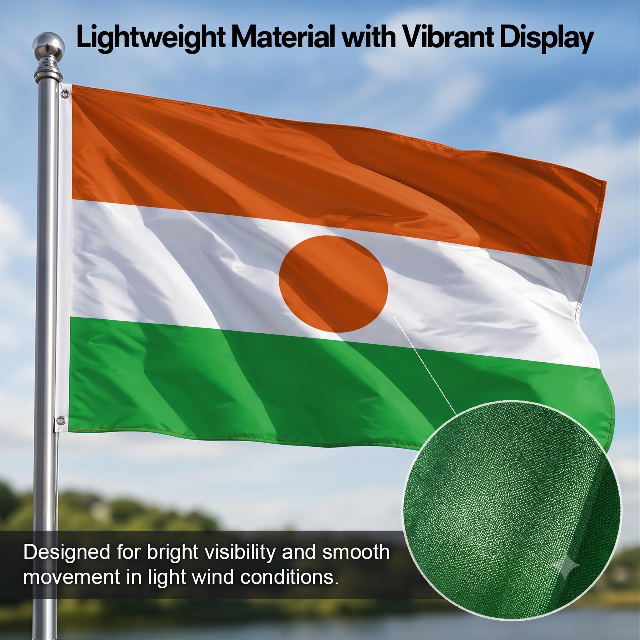 Amazon.com : DMSE Niger National Flag, 2ft x 3ft - Fade-Resistant