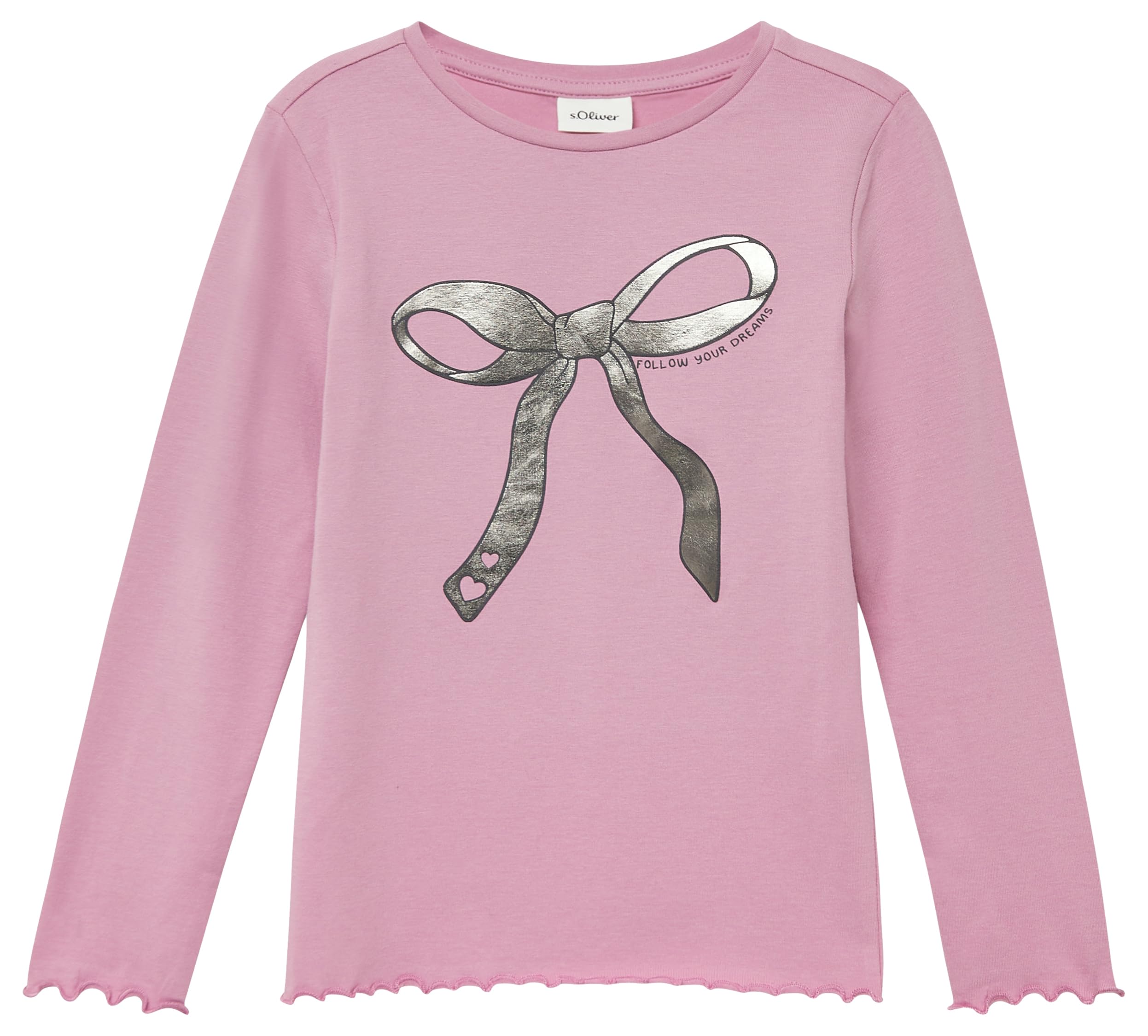 s.Oliver Jerseyshirt im Slim Fit mit Folienprint und Rollkante