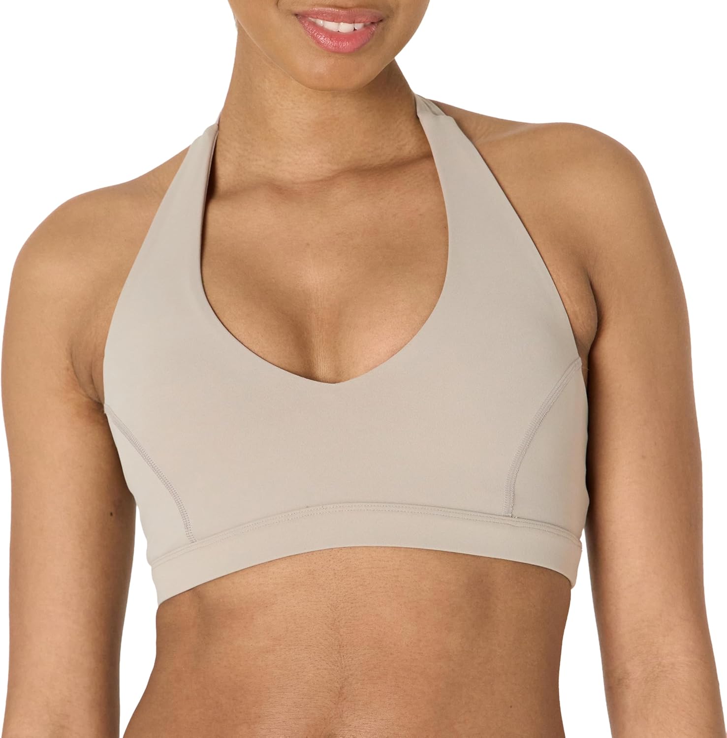 Amazon Essentials Women’s Active FormFlex Buttery Soft Light Support Halter V-Neck Sports Bra