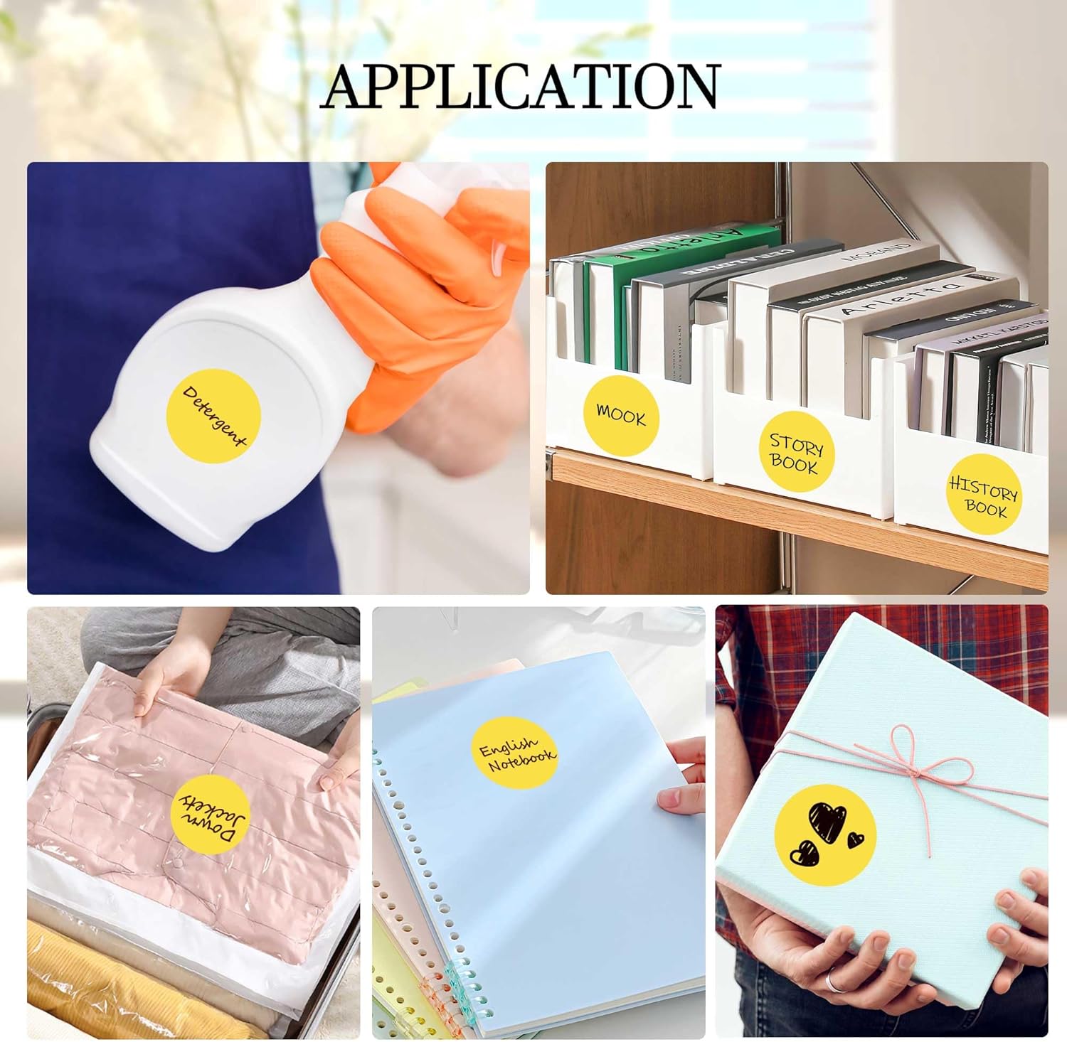 PARLAIM 2 inch Round Color-Code Dot Sticker Labels, 4 Rolls 2000 Adhesive Label Pack in Dispenser Box, Yellow