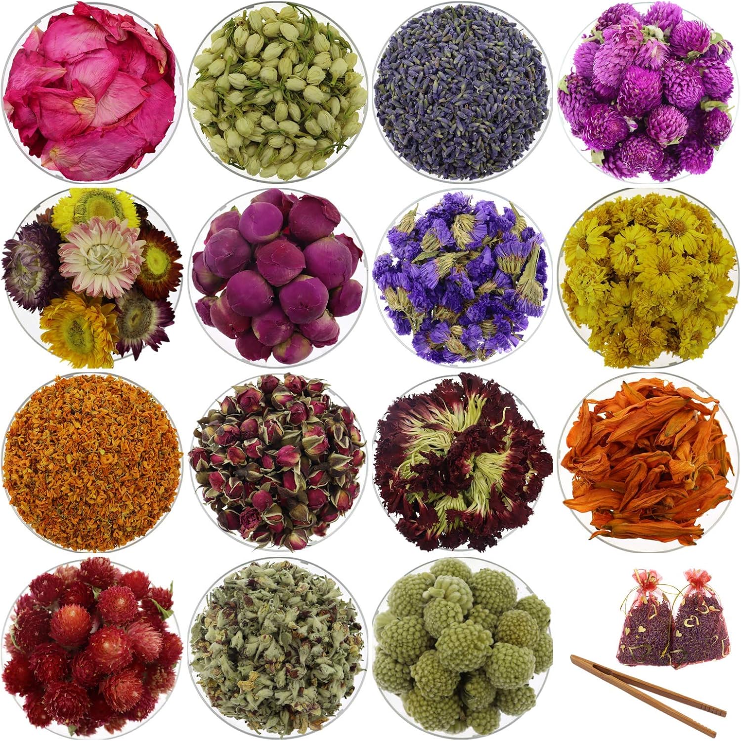 Mei Ting Dried Flowers for Soap Making,15 Kinds of Dried