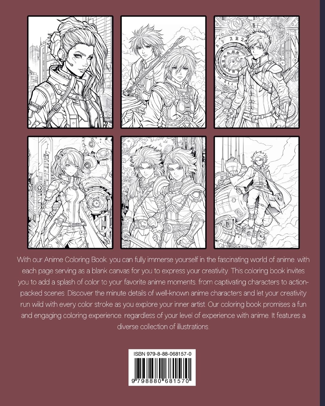 Anime Coloring Book: Cute and Beautiful Anime Characters Design for Manga Enthusiasts