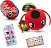 Miraculous Ladybug, 4-1 Capsule Collectible Toy, [PACK OF 3], Surprise Miraball with expanding Plush Kwami, Collectible Character Metal Case, Glittery Stickers & hanging Display Ribbon