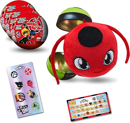Miraculous Ladybug MiraBall, sorpresa 3 en 1, paquete de 3, caja ciega de juguetes para niños, personajes coleccionables de programas de televisión,