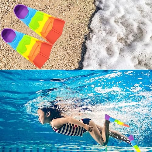 Miniatura 19 de Fadgesy Swimming Training Fins,Comfortable Silicone Flippers for Swimming and Diving,Size Suitable Kids Girls Boys Adult Caramelo de espuma