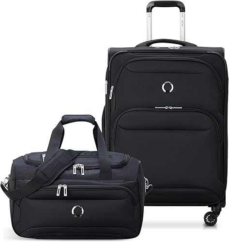 DELSEY Paris Sky Max 2.0 Softside - Equipaje expandible con ruedas giratorias, Negro -, Sky Max 2.0 Softside - Equipaje expandible con ruedas