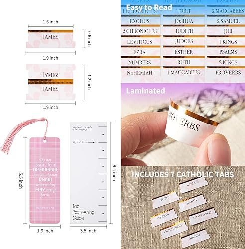 Miniatura 7 de Pestañas bíblicas para mujeres/hombres/niños, 96 pestañas de índice laminadas en total para estudio, suministros de diario, regalo cristiano, 7